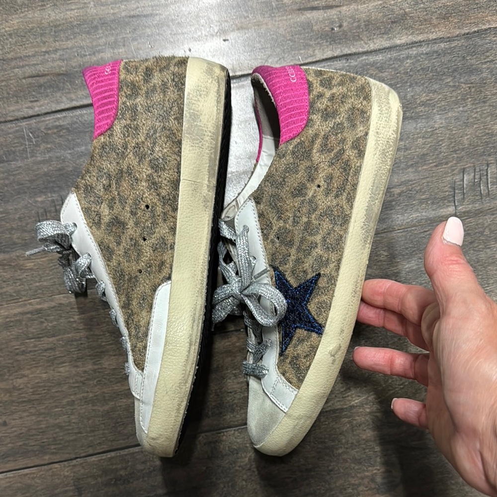 Golden goose leopard print with blue star super star - Picture 4 of 11